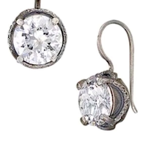 SILPADA Sterling Silver Faceted Round Cut Cubic Zirconia Center Stage Earrings - Picture 8 of 10
